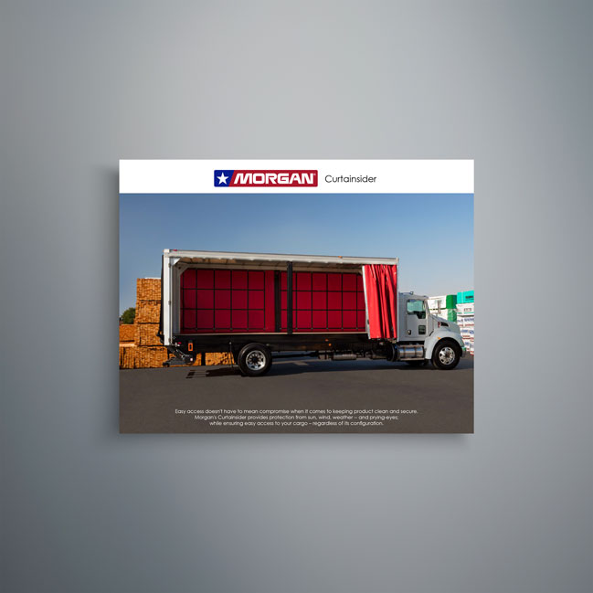 Morgan curtainsider truck body with side curtain open for easy cargo access