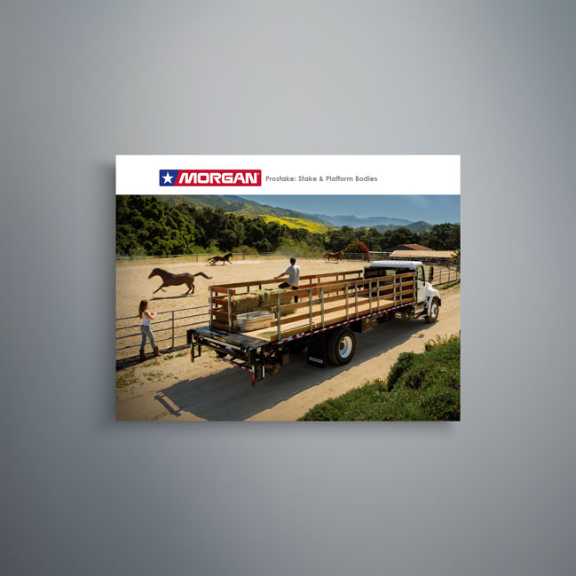 Morgan Prostake stake and platform truck body transporting materials in ranch setting